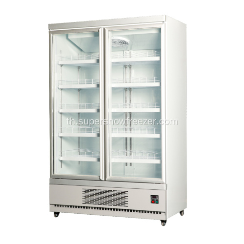 เครื่องดื่มเย็นแสดงตู้เย็นเครื่องดื่มในแนวตั้ง